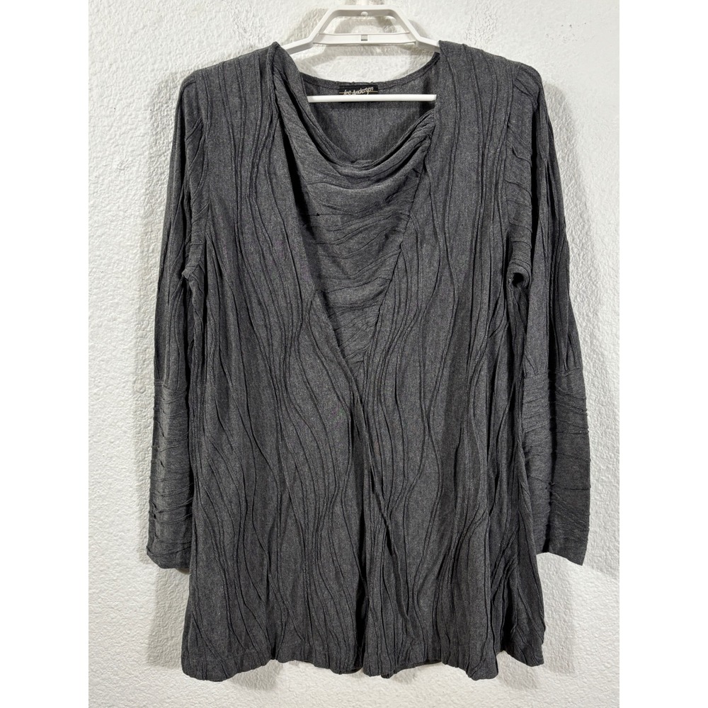 Lee Andersen Tunic Top‎ Women Medium Gray Vintage Y2K Textured Lagenlook